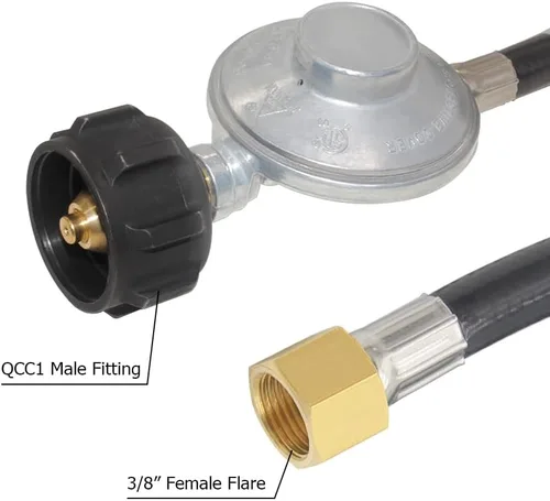 Miniatura 2 de Hooshing Manguera de propano de 3 pies con regulador, regulador universal de parrilla de gas y reemplazo de manguera para parrilla de gas LP