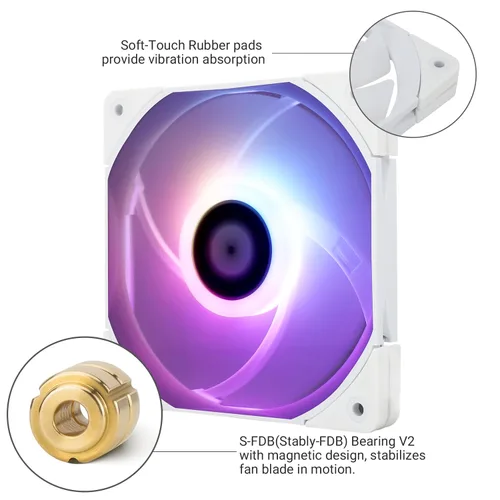 Miniatura 4 de Thermalright Ventilador de CPU TL-C12015W-S, ventilador silencioso de carcasa de computadora PWM de 4.724 in, enfriador de PC delgado de 0.591 in