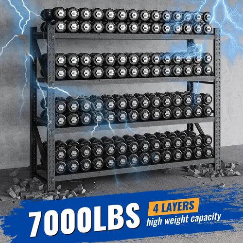 Miniatura 3 de BYNSOE Estantes de Almacenamiento de 78.8" de Ancho 7000lbs Estantería Metálica para Garaje de Servicio Pesado Estantes de Garaje Ajustables