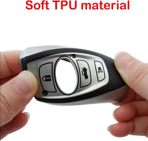 Miniatura 7 de Kirsnda para Subaru Funda para llavero con llavero, Funda de TPU suave con textura/Protector de llave, 4 botones, compatible con BRZ Legacy Outback