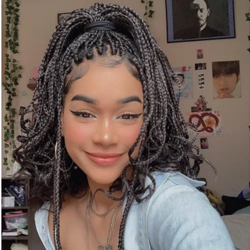 Miniatura 12 de Trenzas de caja Goddess de 150 hebras, cabello rizado de 8 pulgadas, trenzas de ganchillo pretrenzadas, trenzas de ganchillo pretrenzadas, trenzas