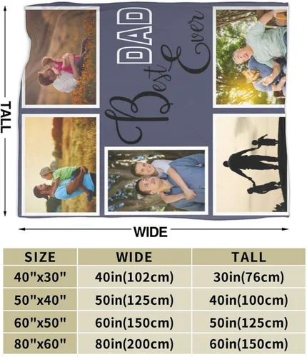 Miniatura 2 de Manta personalizada con foto de regalo para papá y abuelo, mejor regalo del día del padre, Halloween, Navidad, Año Nuevo de parte de hija, hijo