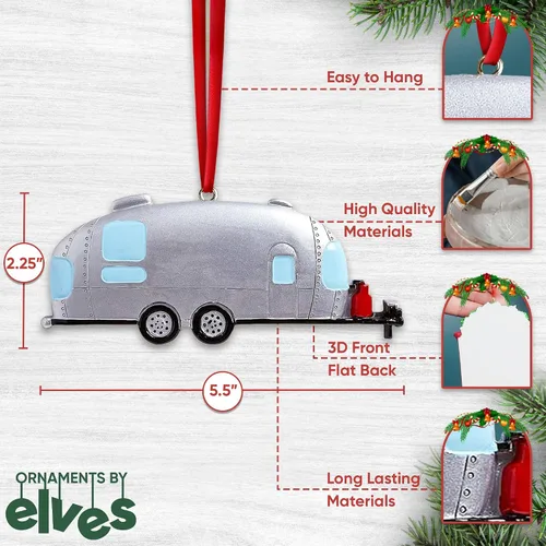 Miniatura 3 de Adornos de campamento personalizados 2025 – Adorno Airstream para caravana, remolque, Airstream, adorno de Navidad, tren, adornos de Navidad 2025