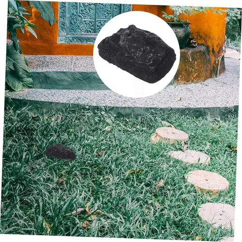 Miniatura 9 de HOMSFOU Caja a prueba de agua al aire libre clave Hider cubierta segura falsa almacenamiento de llaves de roca para patio