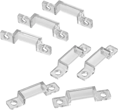 Miniatura 8 de MMSD Paquete de 100 soportes de montaje para tira de luces LED, soporte de luz de rayas, gancho de cinta LED, clips rígidos con 202 tornillos
