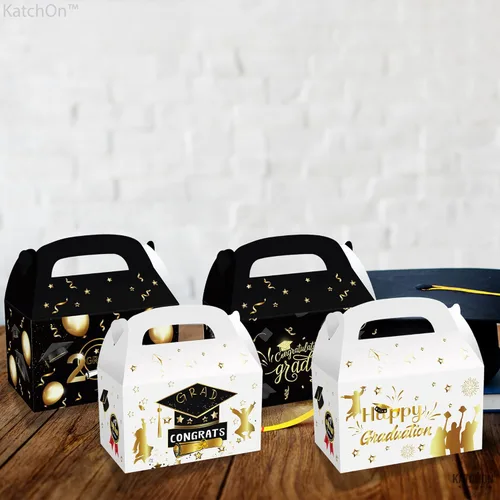 Miniatura 7 de Cajas de regalo de graduación 2022 – Paquete de 12 Caja de tarjetas de graduación 2022 Decoraciones de fiesta de graduación 2022 negro y dorado