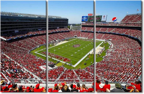 Miniatura 69 de 3 piezas de arte de pared deportivo del equipo de fútbol de los Vikings de Estados Unidos, pinturas de estadios deportivos Minnesota, Estados