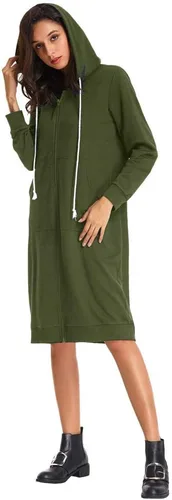Miniatura 6 de GRACE KARIN - Sudadera casual con capucha para mujer, con bolsillos y cremallera, estilo túnica