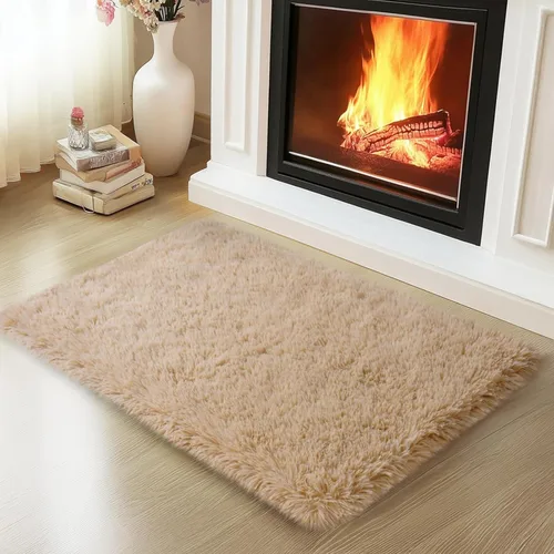 Miniatura 87 de Mugorn - Alfombra de 8 x 10 pies, alfombras grandes, esponjosas, suaves, peludas, antideslizantes, mullidas para interiores, color negro, 8 x 10 pies