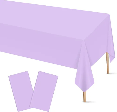 Miniatura 15 de Mulbozy 2 piezas de mantel de plástico negro para mesa rectangular, 54 × 108 pulgadas, fundas desechables de mesa para fiestas negras