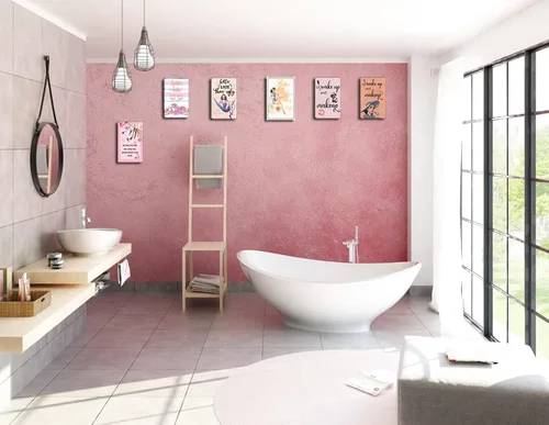 Miniatura 7 de Letrero decorativo de baño Pin Up Girl Metal Tin Sign Better Late Than Ugly Retro Decoración de pared para decoración de baño, dormitorio, vestido