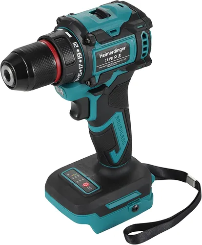 Taladro inalámbrico de 354 en libras para batería Makita de 18 V, portabrocas sin llave de 3/8 pulgadas, 21+1 ajustes de par, 1980 RPM, luz LED