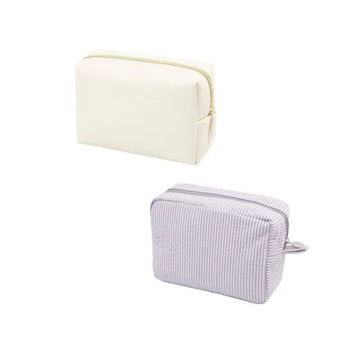 GFU Bolsa de maquillaje grande con cremallera de viaje, organizador de artículos de tocador para mujeres y niñas