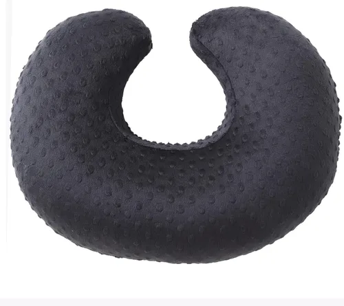 Miniatura 3 de Funda de almohada de lactancia con lunares, funda de almohada de felpa para lactancia materna Funda para almohada de lactancia, transpirable, Negro