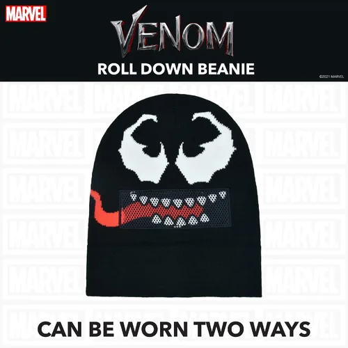Miniatura 3 de Concept One Venom Intarsia - Gorro con puños enrollables, color negro, talla única, Negro