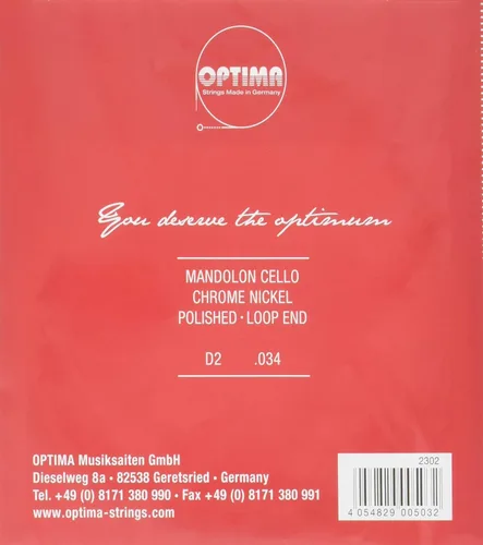 Miniatura 2 de OPTIMA Cuerda Mandocello Rojo 2D (2 Piezas) Nº 2302