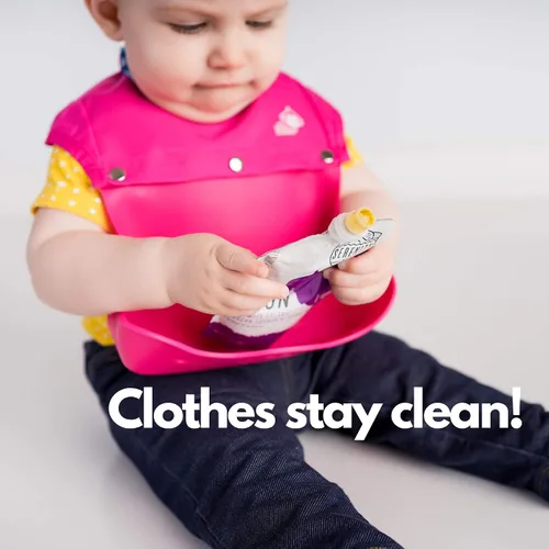 Miniatura 4 de Baberos de silicona para bebés y niños pequeños, se limpia en cuestión de segundos, impermeable, protege de cualquier desorden, fabricado