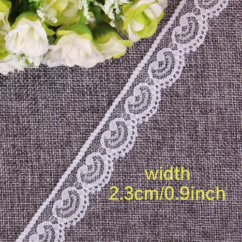 Miniatura 4 de 30 yardas de cinta de encaje blanca, para envolver regalos, decoración de vestidos, decoración de bodas, manualidades de costura (Estilo2)