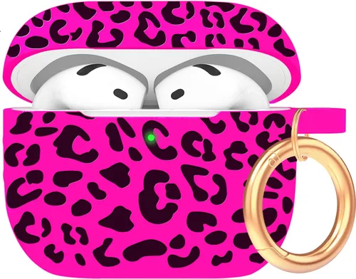 Miniatura 41 de Funda de silicona con flores compatible con AirPods Pro 2019, Gawnock - Funda suave y flexible para imprimir para mujeres y niñas con llavero - Flor