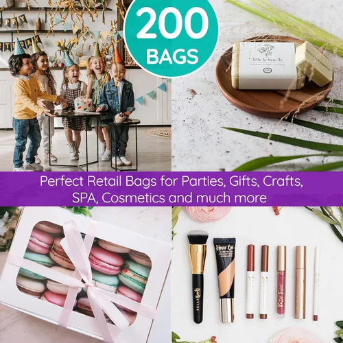 Miniatura 6 de Choice Marts 200 bolsas para mercancía color verde azulado y morado de 2 mil extragruesas y 12" x 15", bolsas de plástico brillantes para ventas al
