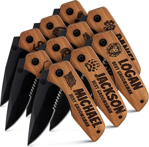 Miniatura 12 de Navaja de bolsillo personalizada para padrinos de boda, cuchillos plegables personalizados, regalos grabados para hombres y mujeres, la mejor idea