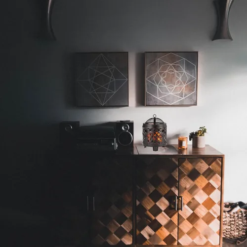 Miniatura 8 de Calentador eléctrico de cera 4 en 1 para chimenea, moneda de cobre vintage, sin llama, para cubos de cera perfumada y aceite de fragancia