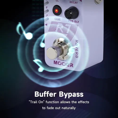 Miniatura 4 de MOOER Pedal de guitarra D7 Delay con 6 cintas de retardo diferentes y grabación Looper de 150s, función ajustable múltiple, tempo de toque Surpport