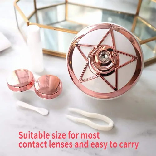 Miniatura 3 de ofone Estuche para lentes de contacto, estuches de lentes de contacto de estrellas, estuche de viaje con herramienta removedora, pinzas, solución