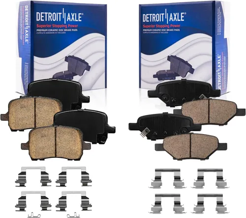 Miniatura 125 de Detroit Axle - Pastillas de freno de cerámica delanteras Reemplazo de pinza de freno derecha para Dodge Ram 1500 Dakota, Ram 1500 Classic - Juego