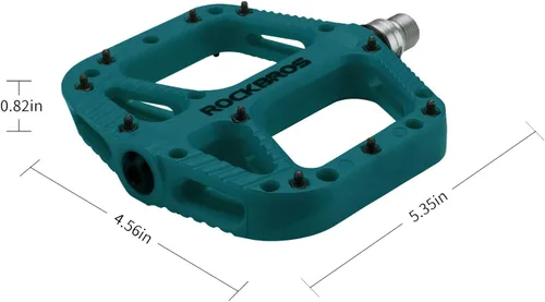 Miniatura 5 de ROCKBROS Pedales de bicicleta de montaña Rodamiento compuesto de nylon 9/16 "MTB Pedales de bicicleta con plataforma plana ancha azul
