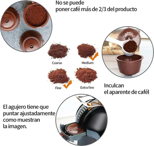 Miniatura 6 de Cápsulas de café reutilizables, paquete de 6 cápsulas de café rellenables coloridas recargables, compatibles con Dolce Gusto