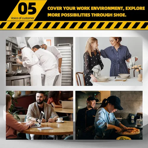 Miniatura 6 de Zapatos de trabajo antideslizantes para hombre, zapatos de chef impermeables para cocina, hospital, antideslizantes, con amortiguación de aire