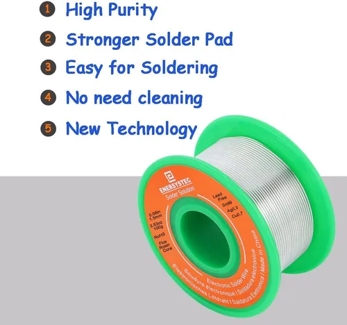 Miniatura 3 de Alambre de soldadura Electrónica sin plomo Aleación Núcleo de colofonia Sin Clearn 0.059 in 3.53 oz, alambre de soldadura electrónico Flujo Pozo