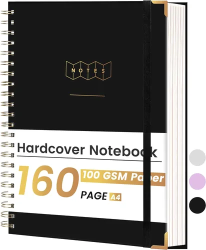 Yoment Cuaderno de espiral de 8.5 x 11 pulgadas, cuadernos de tapa dura A4 para el trabajo, cuaderno con rayas universitarias, diario, cuadernos de