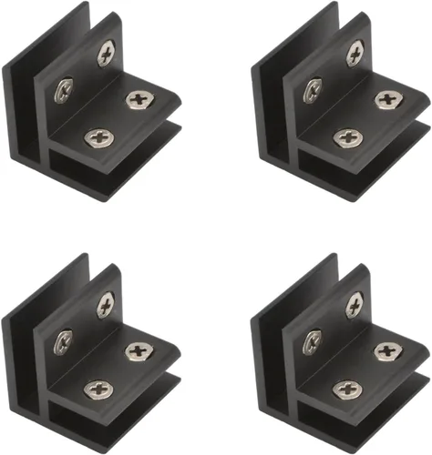 Miniatura 23 de INCREWAY Abrazadera de vidrio, paquete de 4 soportes ajustables de aleación de aluminio de doble cara para estante de vidrio, soporte de abrazadera