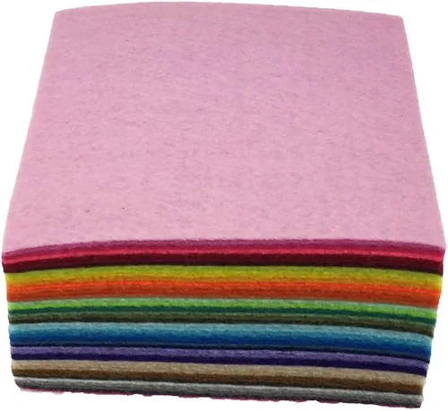 Miniatura 3 de flic-flac 44 piezas de 4 x 4 pulgadas (10 x 10 cm) hojas de tela de fieltro colores variados para costura de parches DIY artesanías 1 mm de grosor