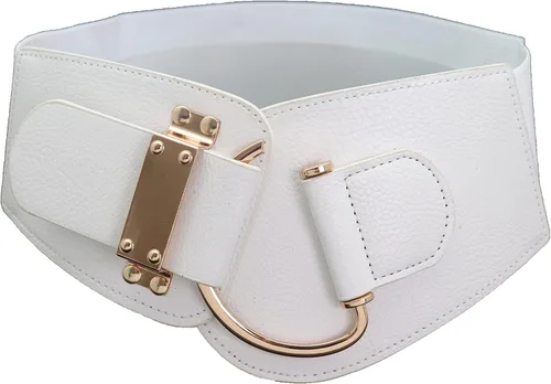 Miniatura 124 de TFJ - Cinturón ancho de moda para mujer, cintura alta, hebilla de gancho de metal dorado, talla XS, S, M, L, XL