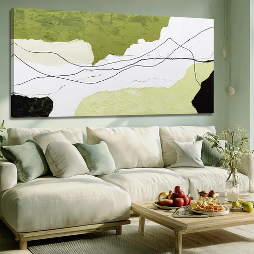 Miniatura 15 de Dolidoteart Arte de pared abstracto marrón beige, pintura al óleo pintada a mano para oficina, decoración de pared horizontal con textura grande