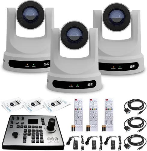 Miniatura 6 de 3 cámaras PTZ PTZOptics Move SE con zoom óptico de 20x (blanco) (PT20X-SE-WH-G3) + controlador PT-Joy-G4