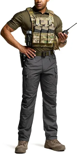 Miniatura 9 de CQR - Pantalones tácticos elásticos para hombre, pantalones cargo de ripstop resistentes al agua, pantalones ligeros para trabajo al aire libre