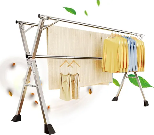 Tendedero portátil para ropa al aire libre, estante de secado plegable para ropa, para pared de lavandería, organizador de soporte de lavandería de