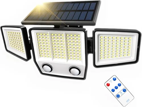 Miniatura 11 de MDCMDCM Luces solares para exteriores con sensor de movimiento, impermeables, 3000 lúmenes, 3 modos, luces de seguridad para exteriores, iluminación