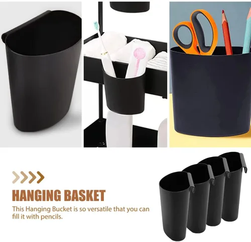 Miniatura 4 de NUOBESTY Portavasos colgantes, 4 unidades, cesta de carretilla, carrito rodante, cubos colgantes, contenedores colgantes para plantas, contenedores