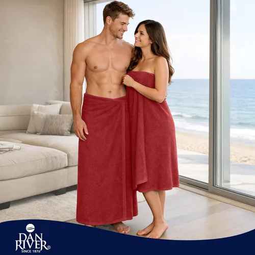 Miniatura 176 de DAN RIVER Paquete de 2 sábanas de baño de 35x70 pulgadas, sábanas de baño jumbo acanaladas para adultos, toallas grandes gruesas y absorbentes