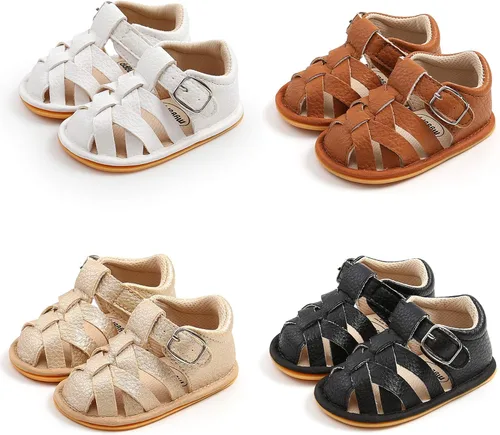Miniatura 4 de RVROVIC Sandalias para bebés niños y niñas, zapatos de verano de primera calidad para exteriores, ligeras, suaves, antideslizantes, suela para niños