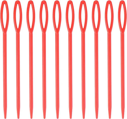 Miniatura 5 de HARFINGTON 90 agujas de coser de plástico, 3.5 in de longitud, agujas romas grandes para coser artesanías hechas a mano, nociones de costura