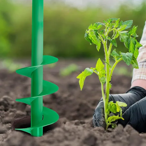 Miniatura 5 de Broca de taladro para plantar, taladro de tierra de jardín de 4 x 25 pulgadas, agujero en espiral para plantación rápida de plantas de semillero