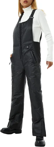 Miniatura 4 de Pivanzore Pantalones de esquí para mujer, overol de nieve sin mangas, impermeable, resistente al viento, aislado, para invierno, cálido