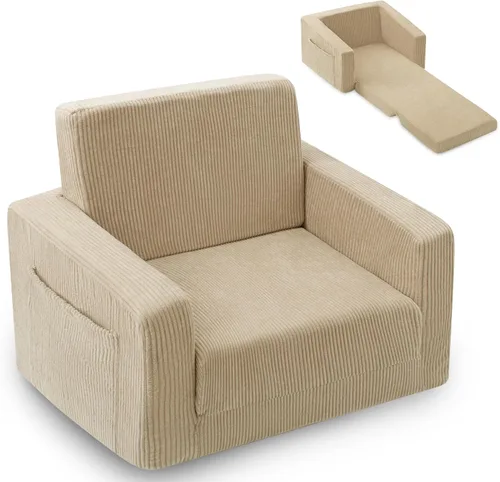 Silla para bebés y niños, sofás blandos para bebés de 2 en 1 que se despliegan, sillas para bebés cómodas de 1 a 3 años, sofá convertible a sofá