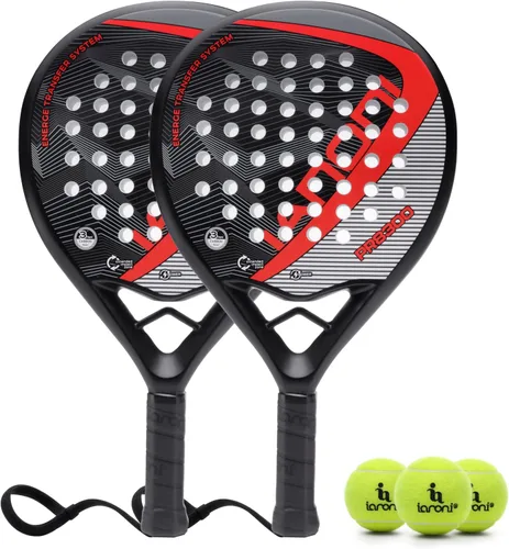 Miniatura 17 de Pala de pádel Superficie de Fibra de Carbono con núcleo de espuma EVA Memory Flex Pala de pádel ligera rojo (8200 Red)